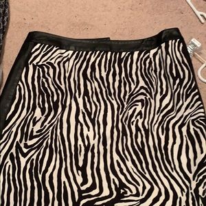 Doncaster leather zebra skirt